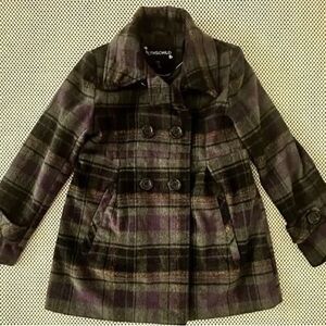 Rothschild Kids Plaid Coat - Purple and Black